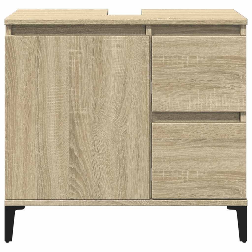 Badschrank Weiß 65x33x60 cm Holzwerkstoff