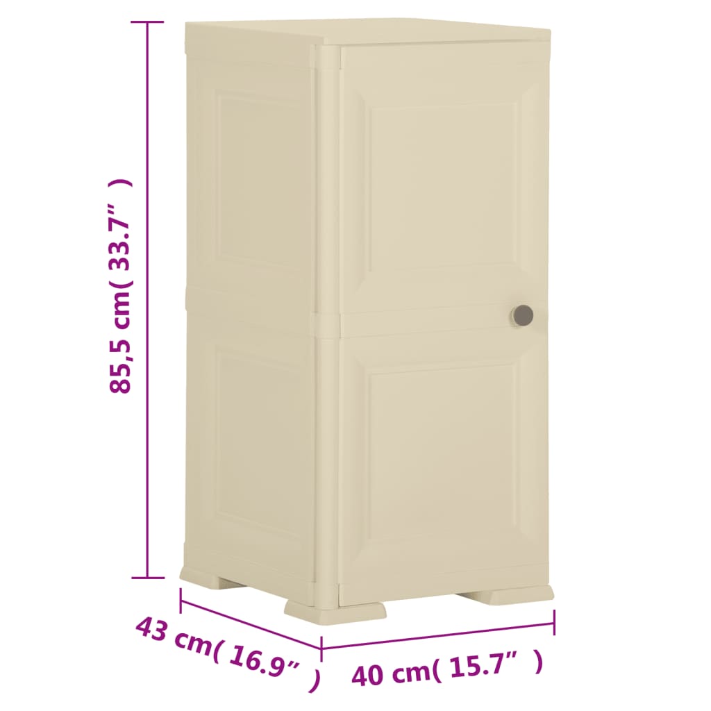 Kunststoffschrank 79x43x125 cm Holzdesign Vanilleeis