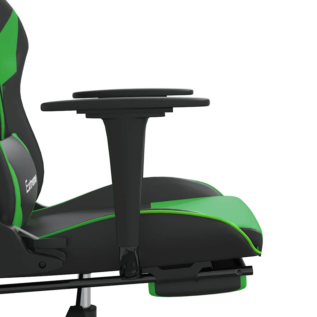 Gaming-Stuhl mit Massagefunktion Schwarz und Blau Kunstleder