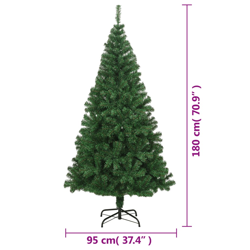Künstlicher Weihnachtsbaum mit Dicken Zweigen Grün 150 cm PVC