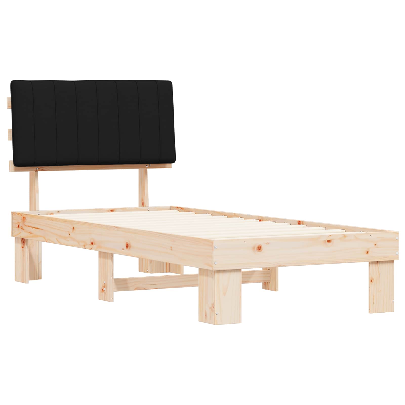 Bettgestell mit gepolstertem Kopfteil Hellgrau 200 x 200 cm