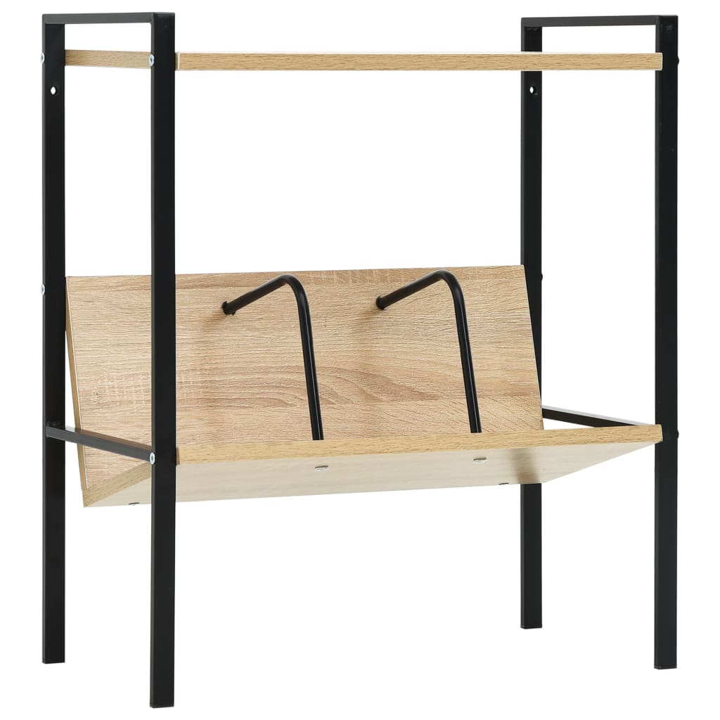 Bücherregal 2 Regalböden Schwarz 52x28x59 cm Holzwerkstoff