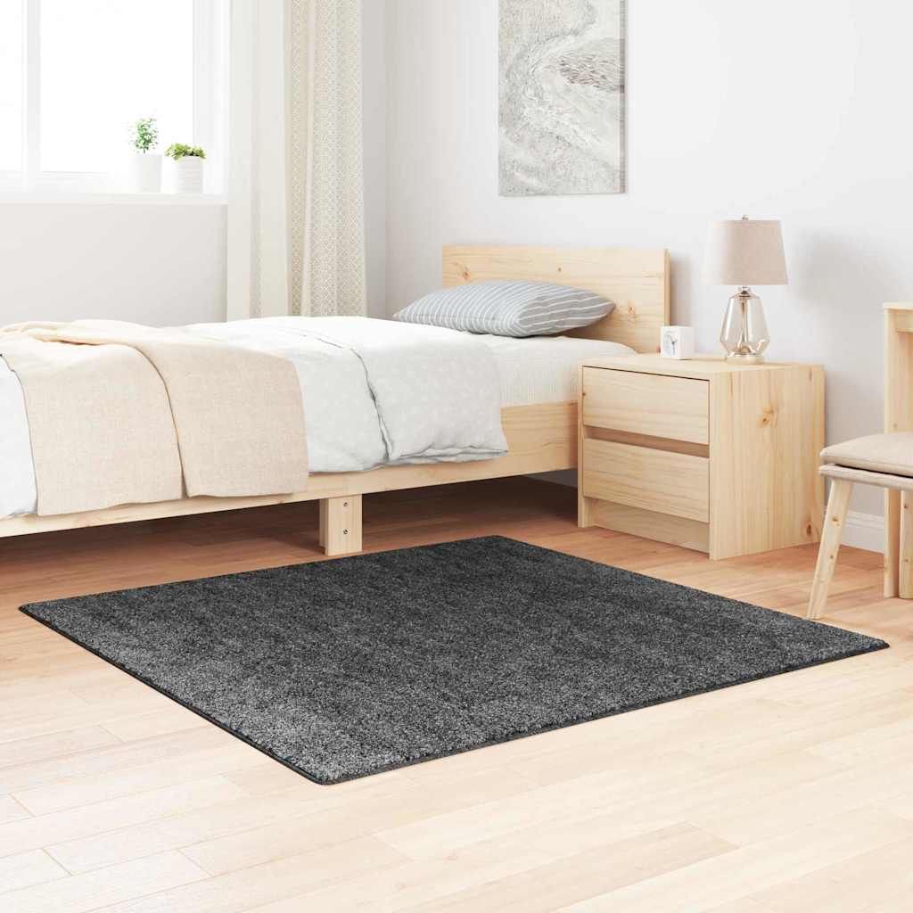 Anti-Rutsch Shaggy Teppich Dunkelgrau 200 x 200 cm PP