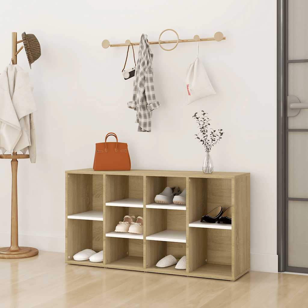 Schuhbank Weiß 103x30x55 cm Holzwerkstoff