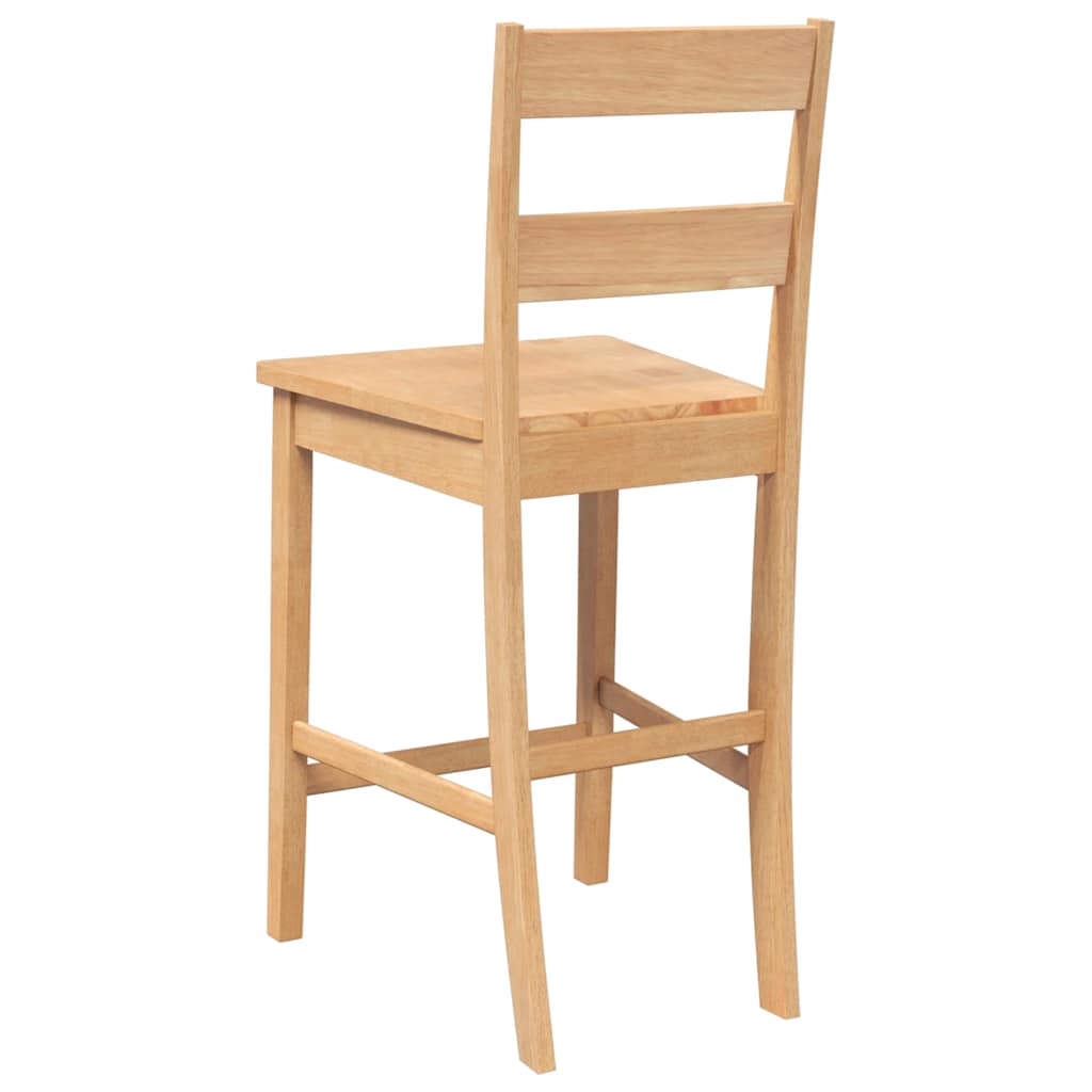 Barhocker mit Kissen 2 Stk. Braun Massivholz Gummibaum