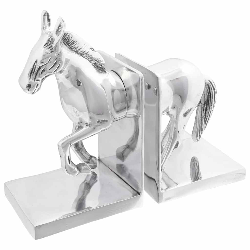 Buchstützen 2 pcs Silber 12 x 9 x 19 cm Aluminium