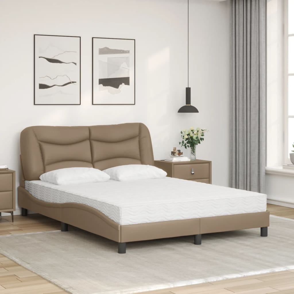 Bett mit Matratze "Hvar" Schwarz 80x200 cm Kunstleder