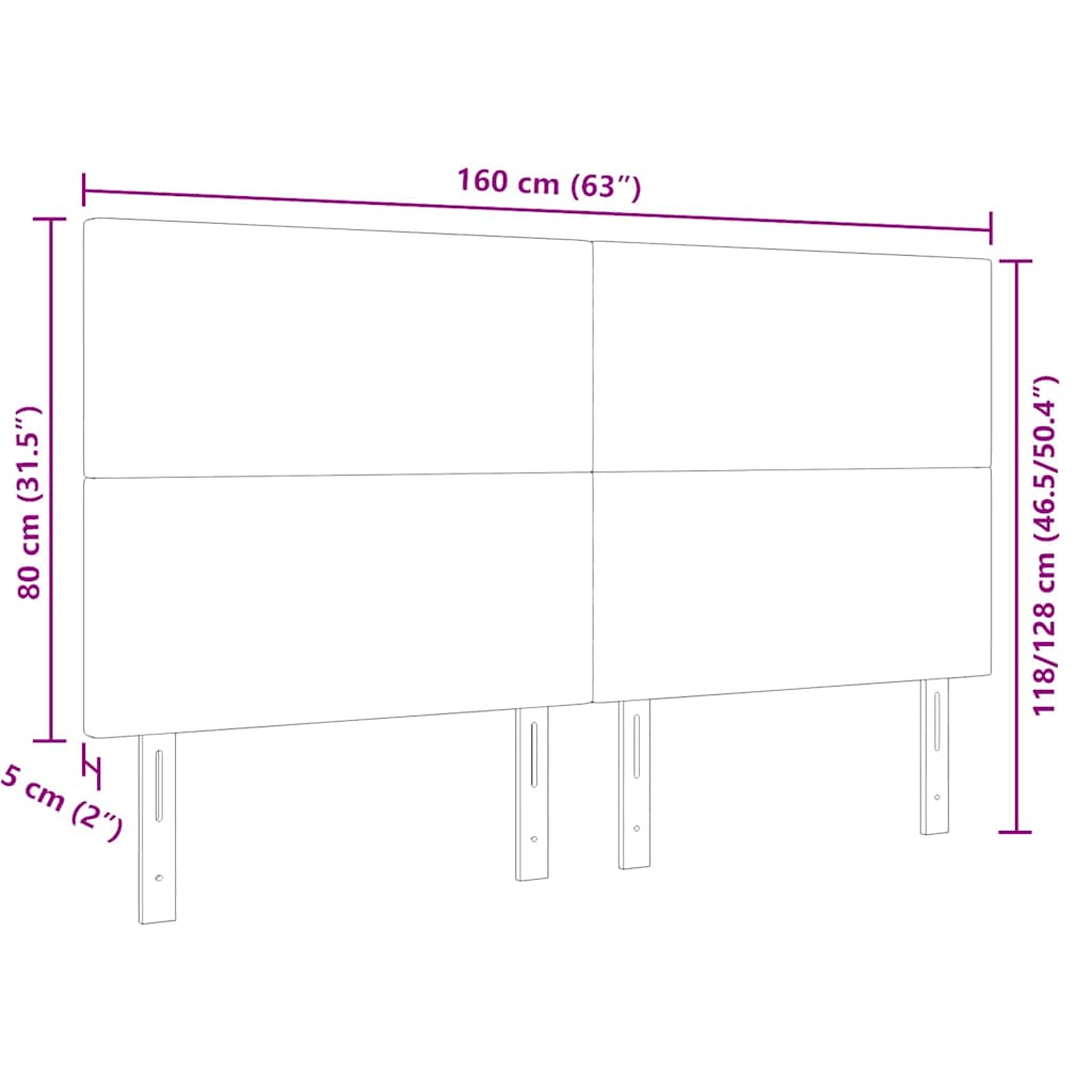 Kopfteil Hellgrau 80 cm Cordstoff