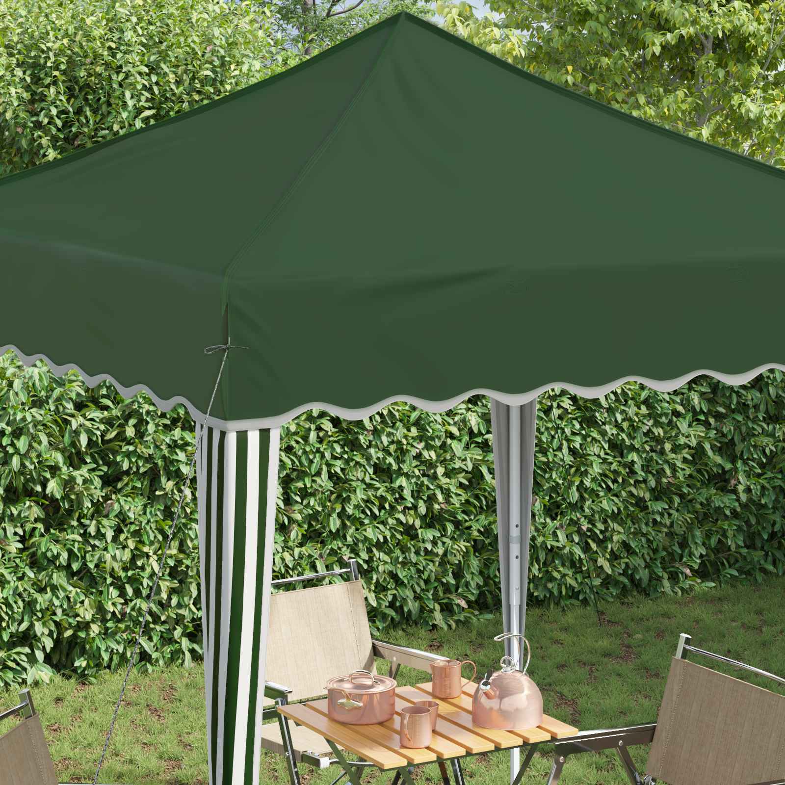 Pop-up Partyzelt 195 x 195 x 245 cm Creme Oxford-Stoff