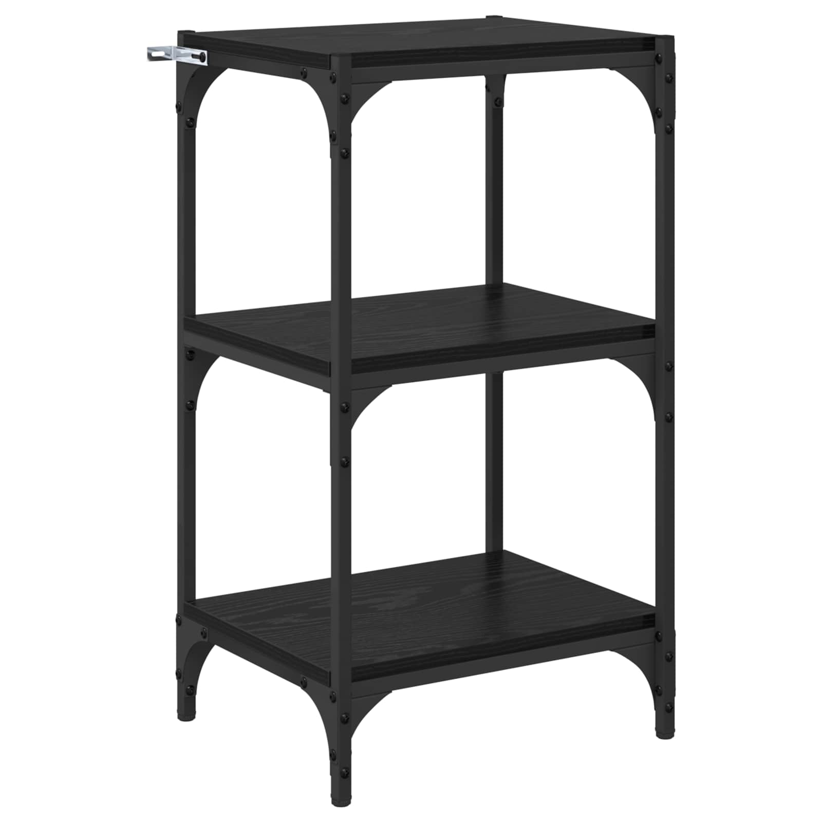 Bücherregal Schwarz 40x33x70,5 cm Holzwerkstoff und Stahl