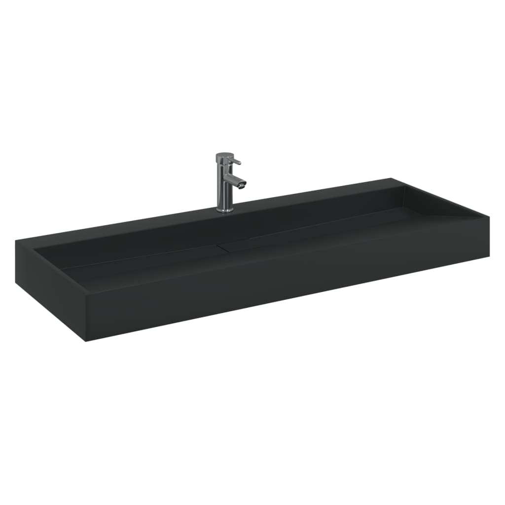 Waschbecken 60x38x11 cm Mineralguss/Marmorguss Mattschwarz