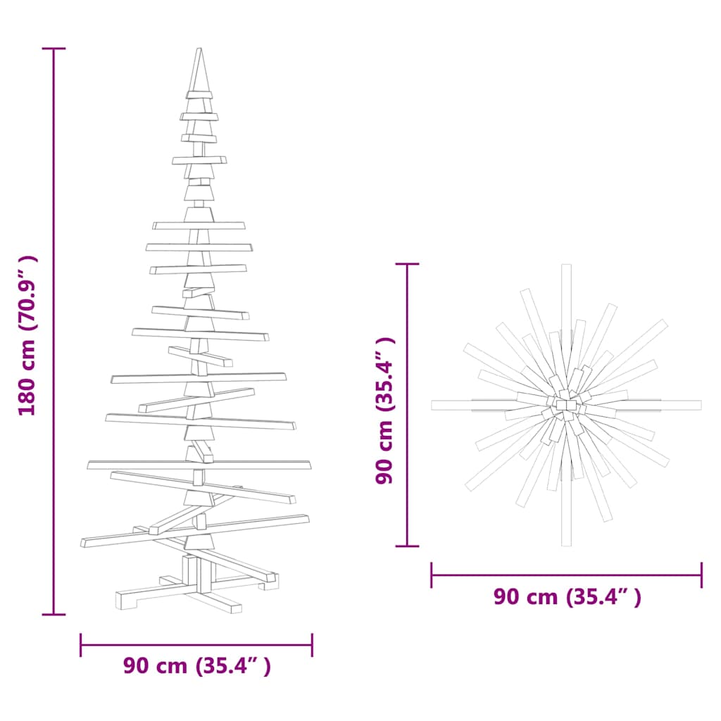 Weihnachtsbaum Holz zum Schmücken 60 cm Massivholz Kiefer