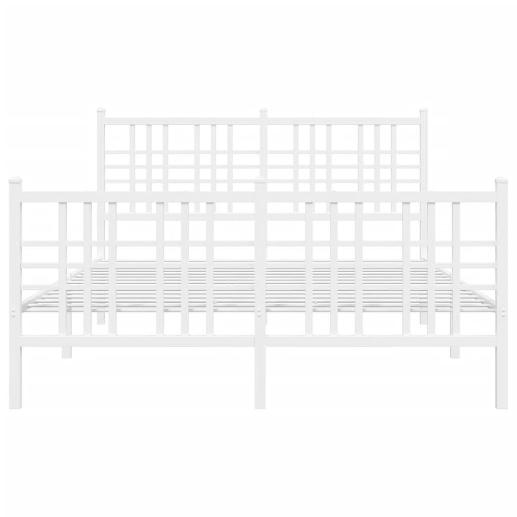Bettgestell mit Kopf- und Fußteil Metall Schwarz 90x200 cm