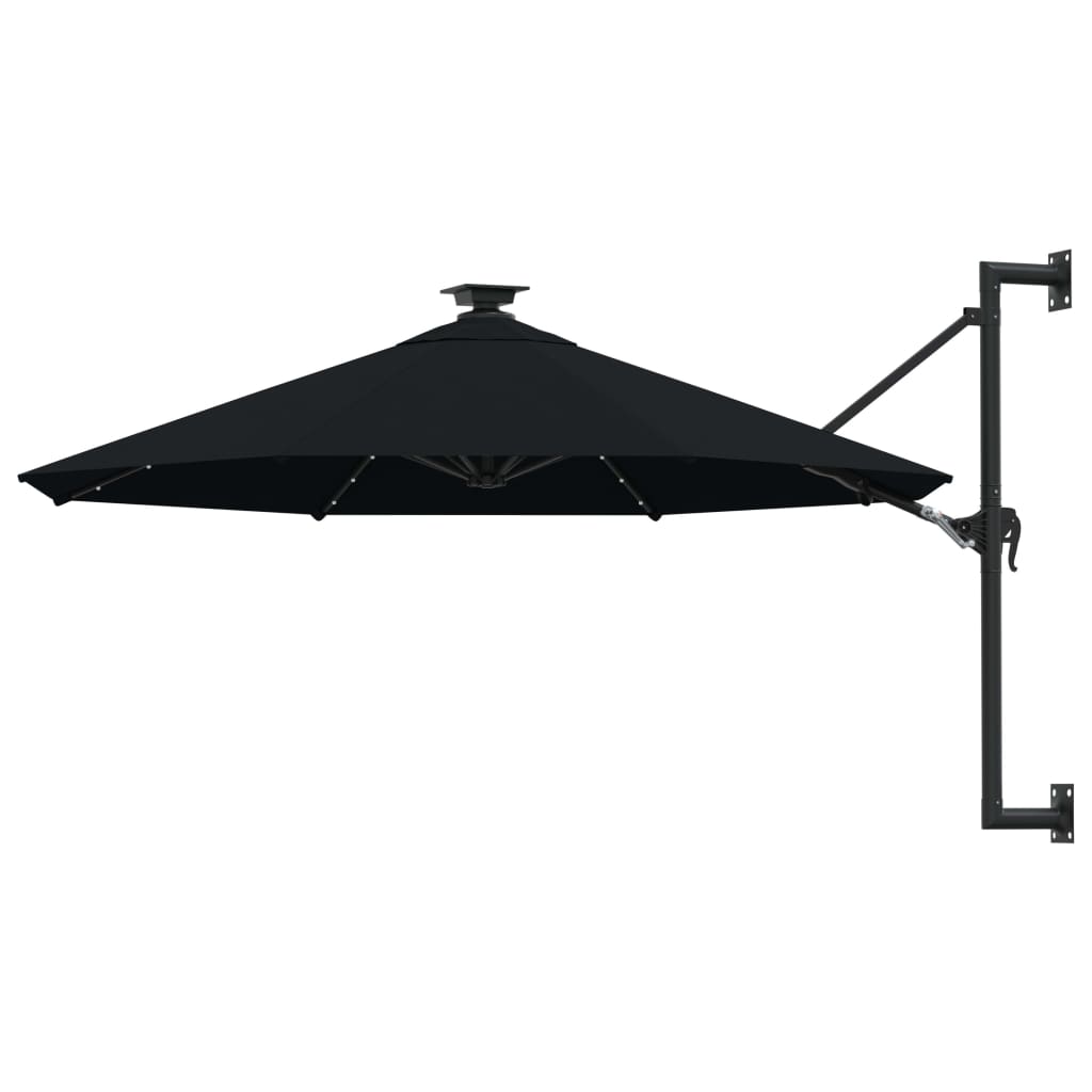 Sonnenschirm zur Wandmontage mit LEDs 300 cm Grün
