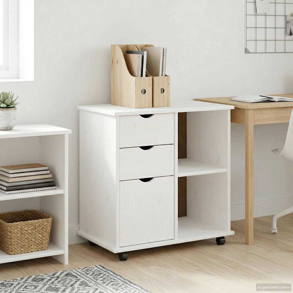 Rollschrank Honigbraun 63,5 x 39 x 65,5 cm Massivholz Kiefer