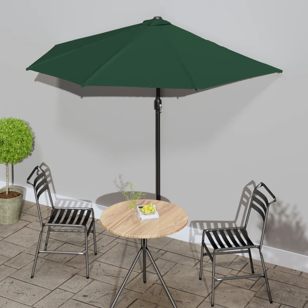 Balkon-Sonnenschirm Alu-Mast Bordeauxrot 270x144x222cm Halbrund