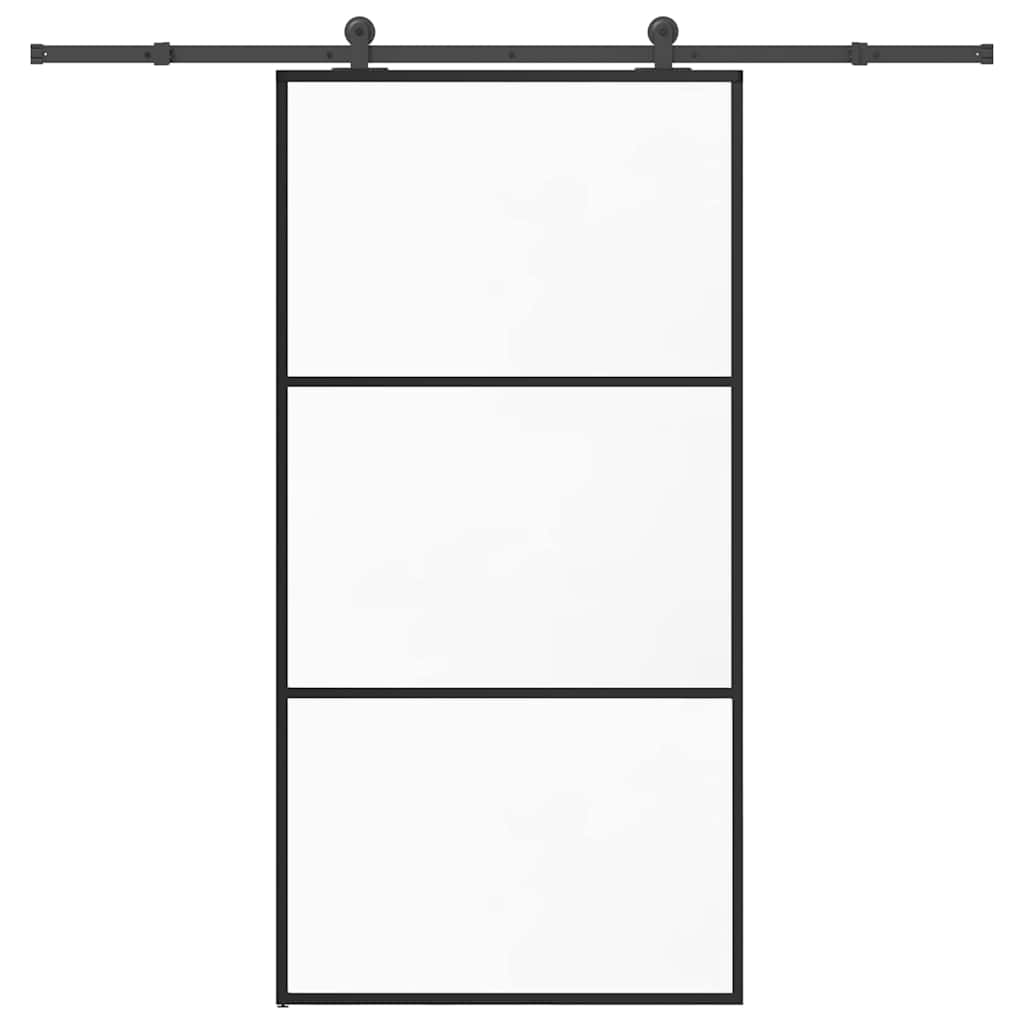 Schiebetür mit Beschlag 76x205 cm ESG-Glas & Aluminium