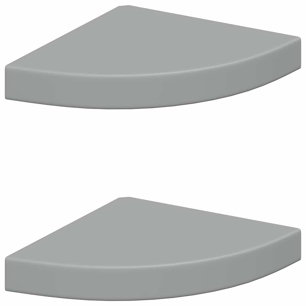 Schwebende Eckregale 2 Stk. Hochglanz-Weiß 25x25x3,8 cm MDF