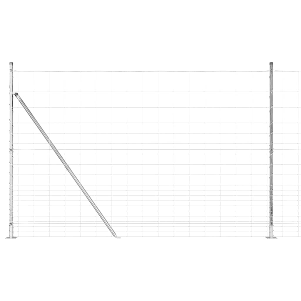 Ground Fix Geschweißter Drahtzaun 25 x 0,8 m Silber Netz