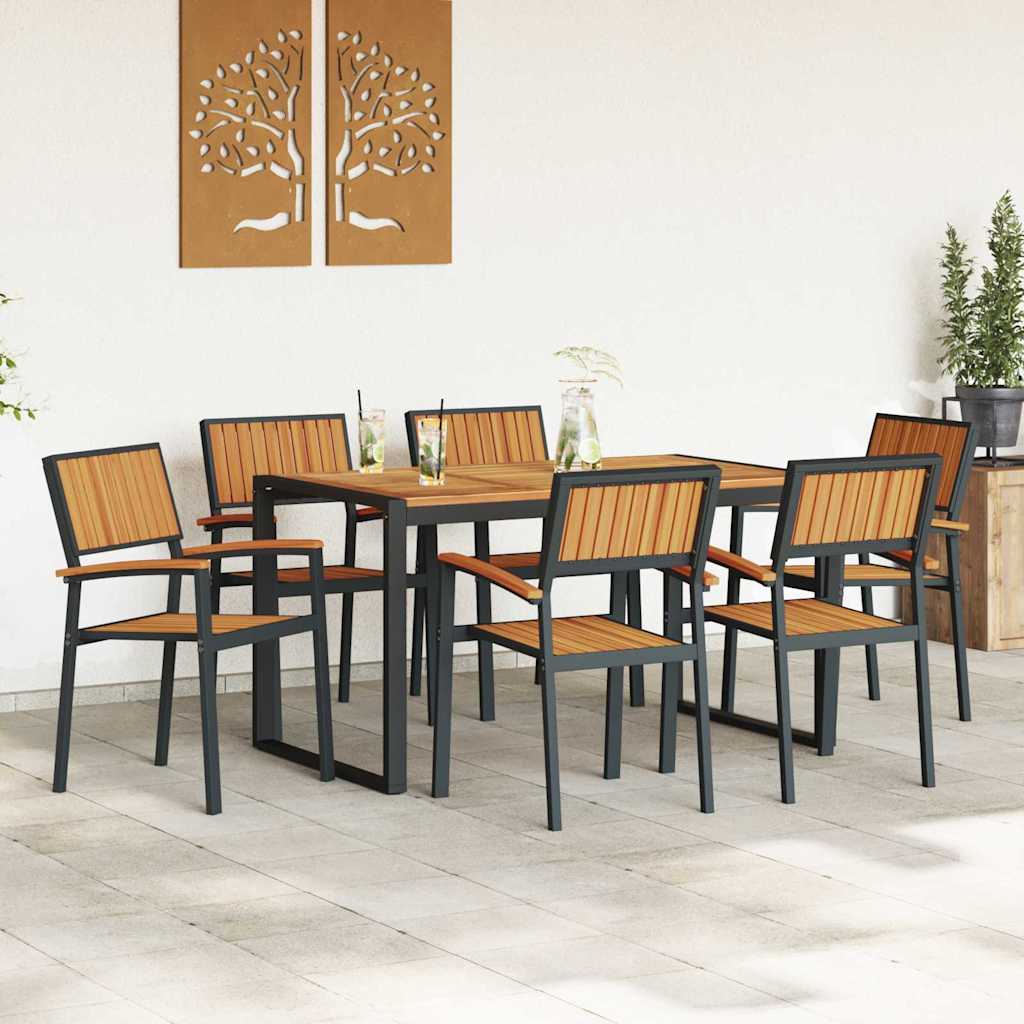 Garten Essgruppe 5 pcs Grau Massivholz Akazie