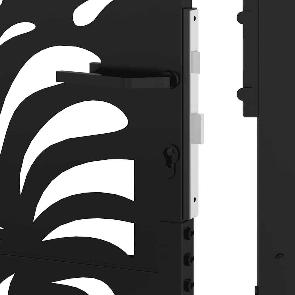 Gartentor Schwarz 100x100 cm Stahl Lichtdesign
