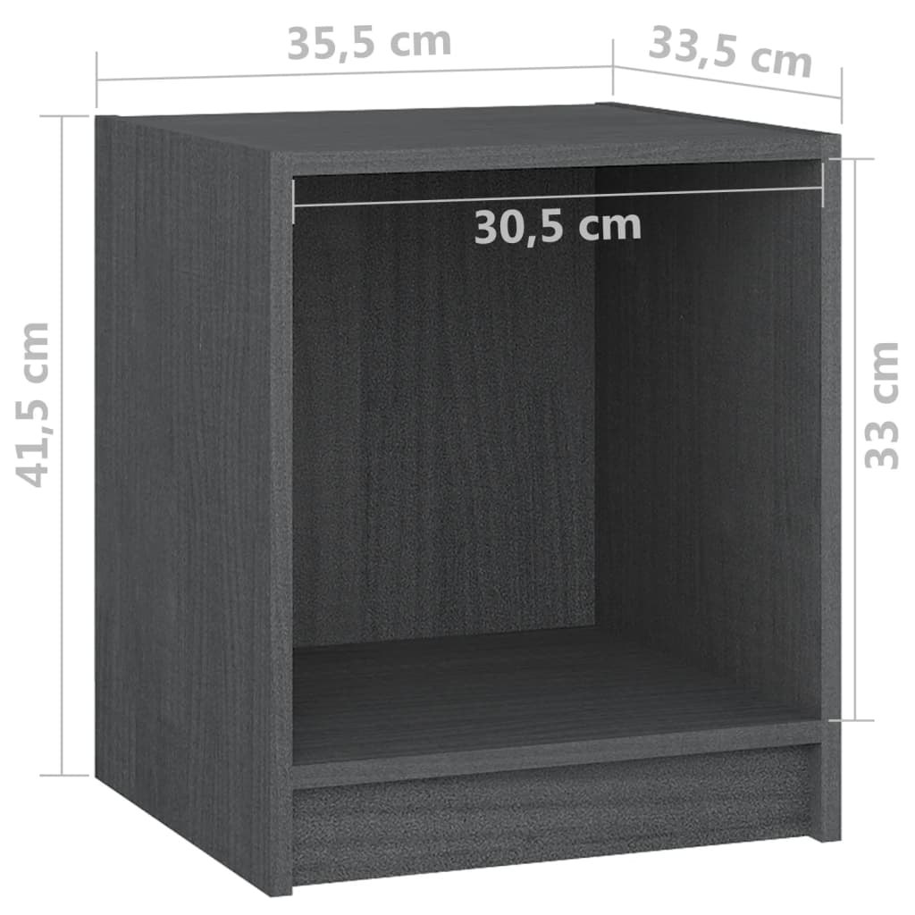 Nachttisch 35,5x33,5x41,5 cm Massivholz Kiefer