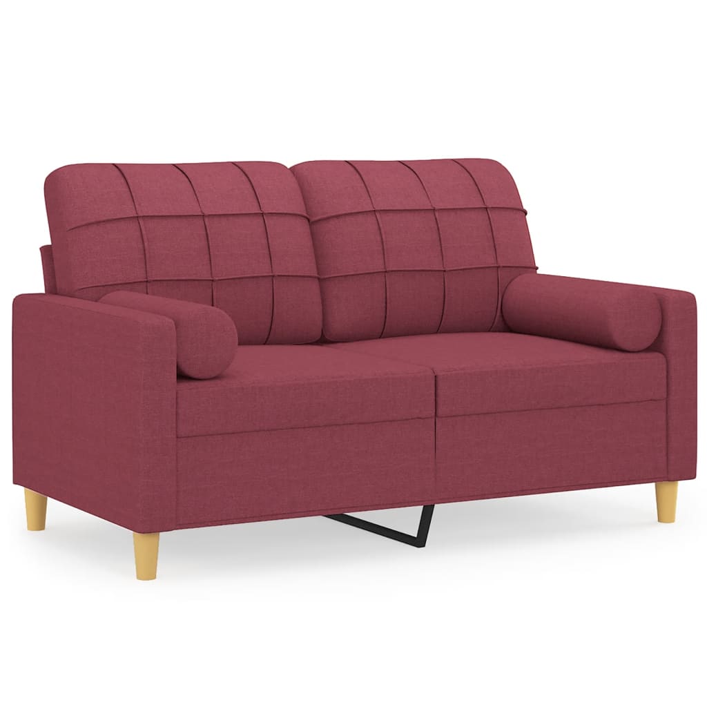 2-Sitzer-Sofa mit Zierkissen Braun 120 cm Stoff