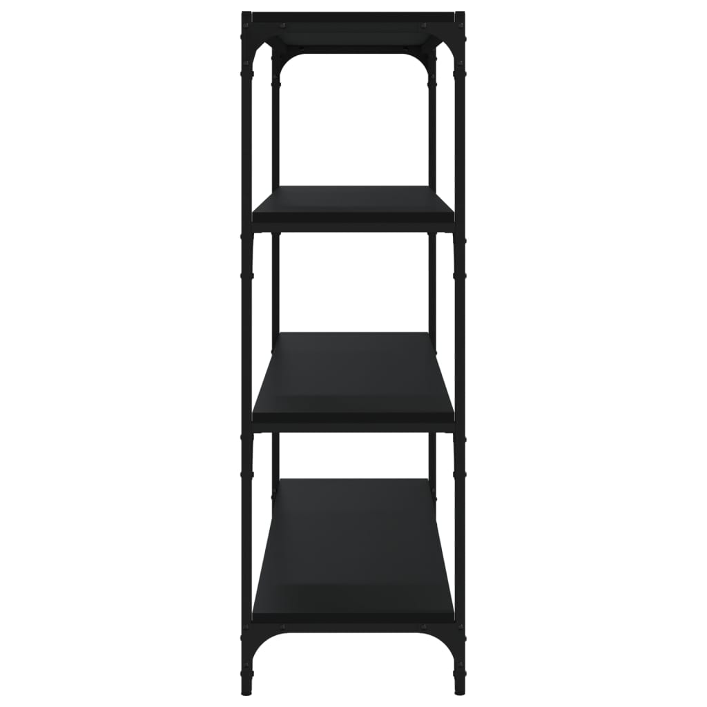 Bücherregal Schwarz 40x33x70,5 cm Holzwerkstoff und Stahl
