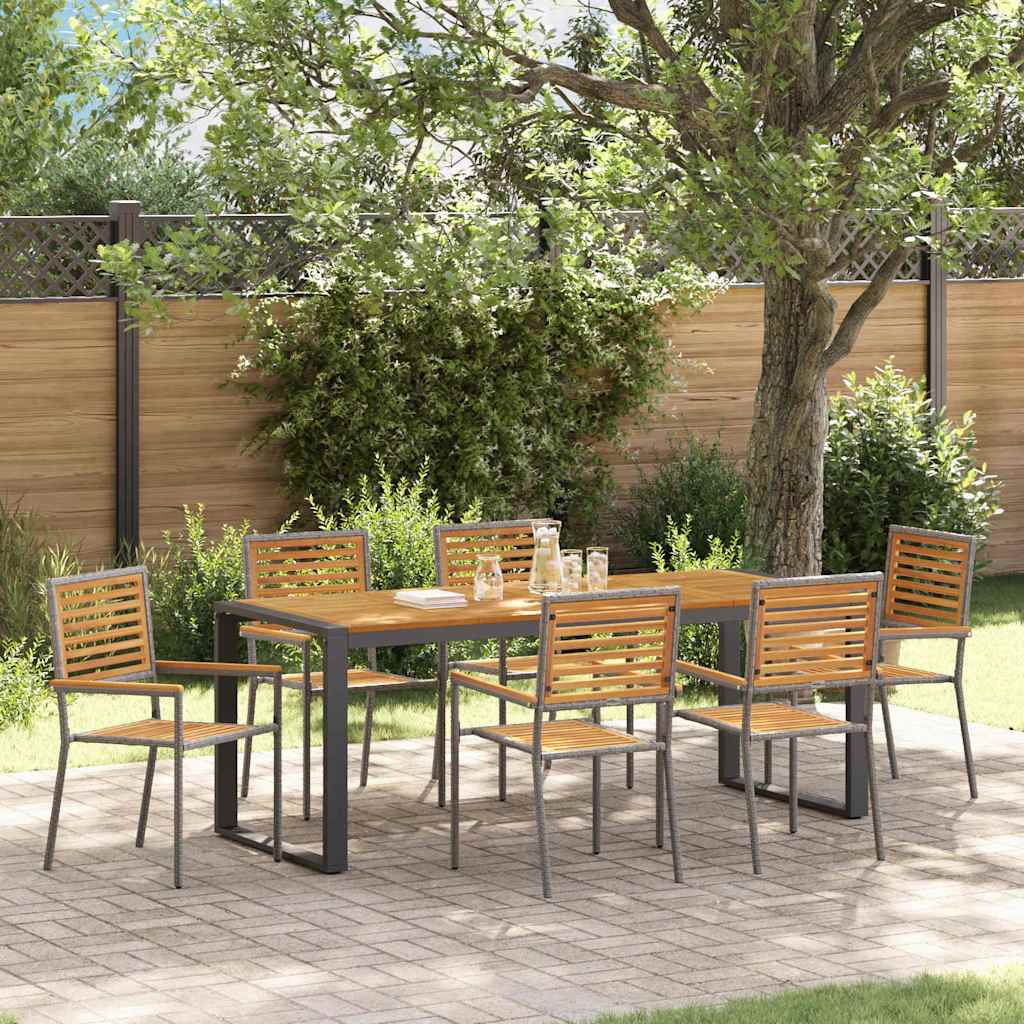 Garten Essgruppe 5 pcs Schwarz und Braun Poly-Rattan