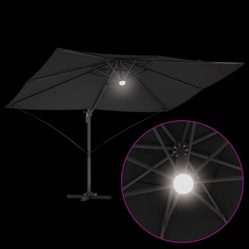 Sonnenschirm Sand 351 x 250 x 253 cm Polyester und Aluminium