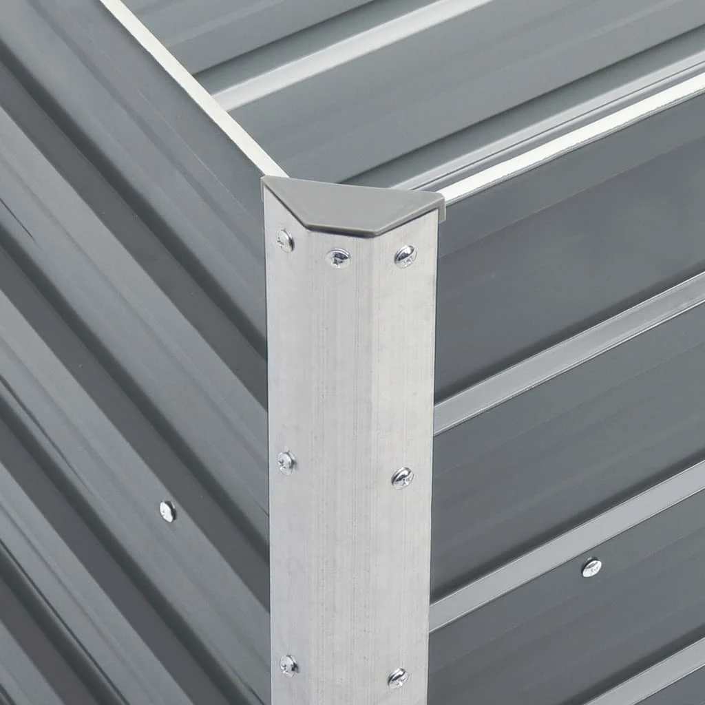 Hochbeet 160 x 80 x 77 cm Verzinkter Stahl Grau