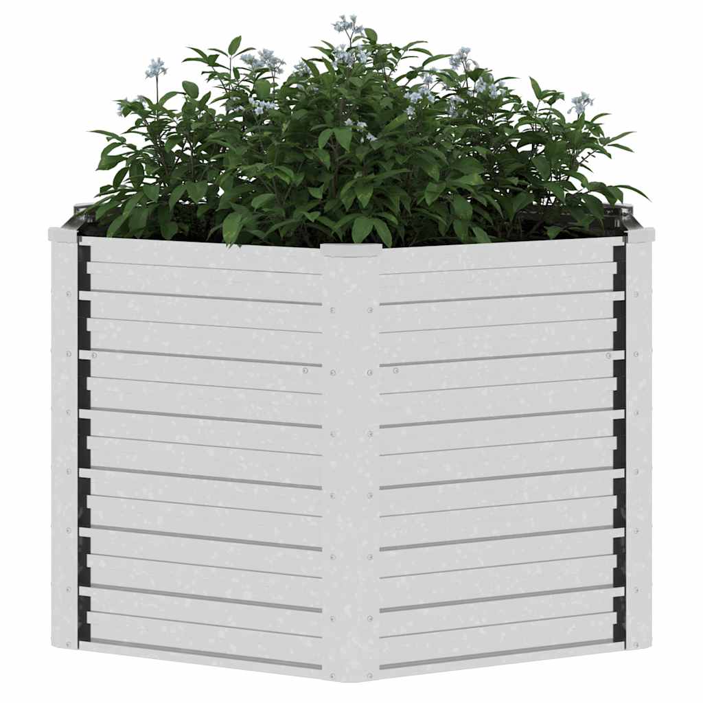 Garten-Hochbeet 129x45 cm Verzinkter Stahl Silber
