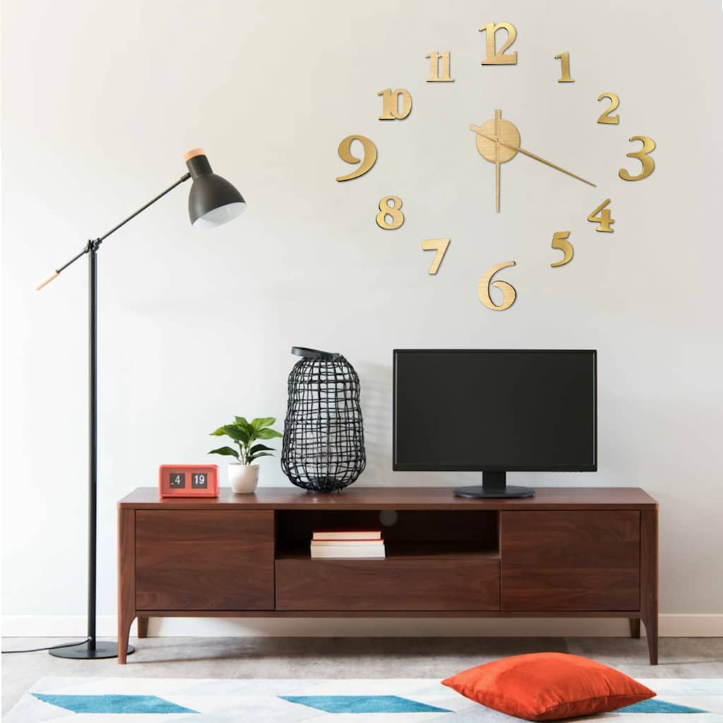 3D-Wanduhr Modernes Design Silbern 100 cm XXL