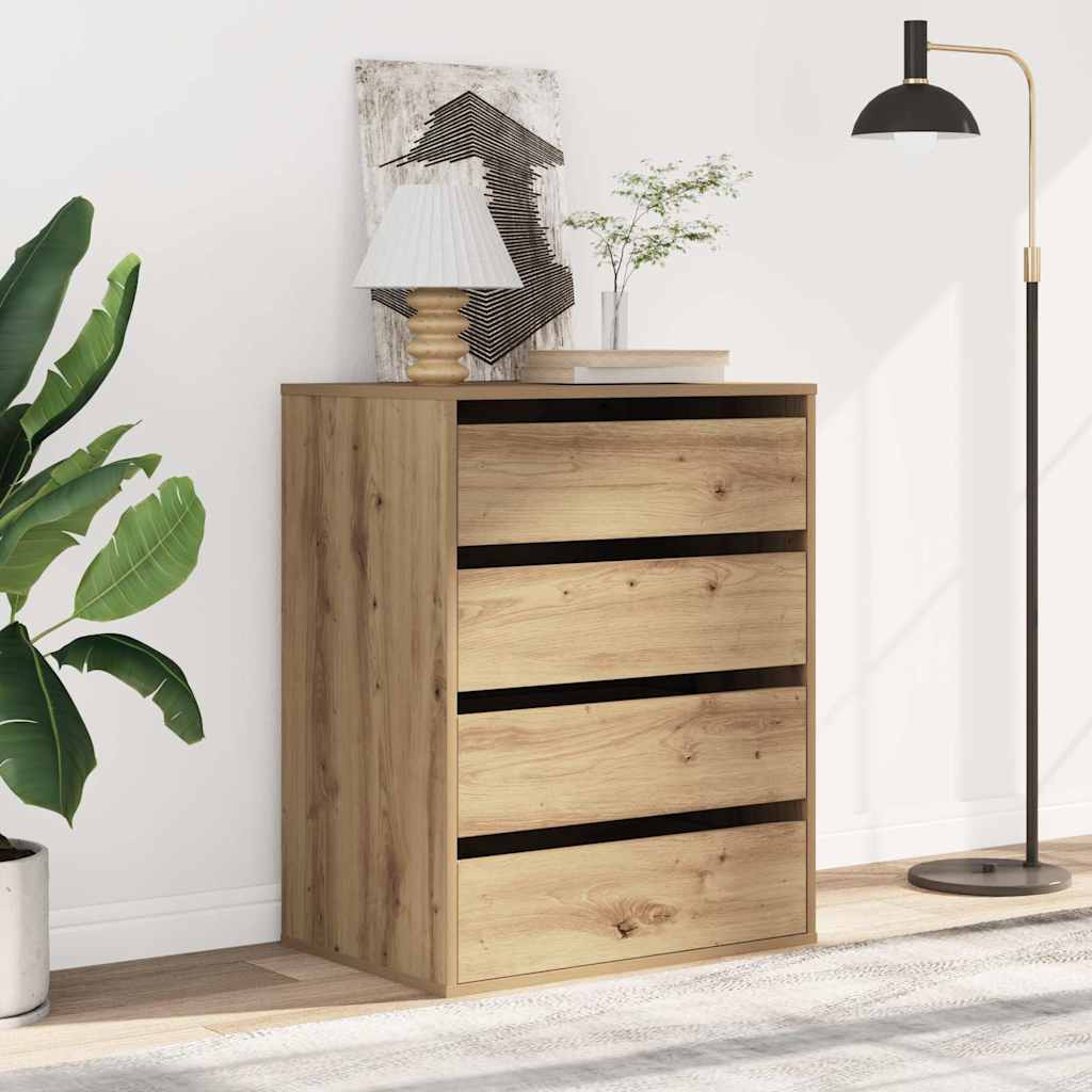 Schubladenschrank Schwarz Eichen-Optik 41 x 40 x 58 cm