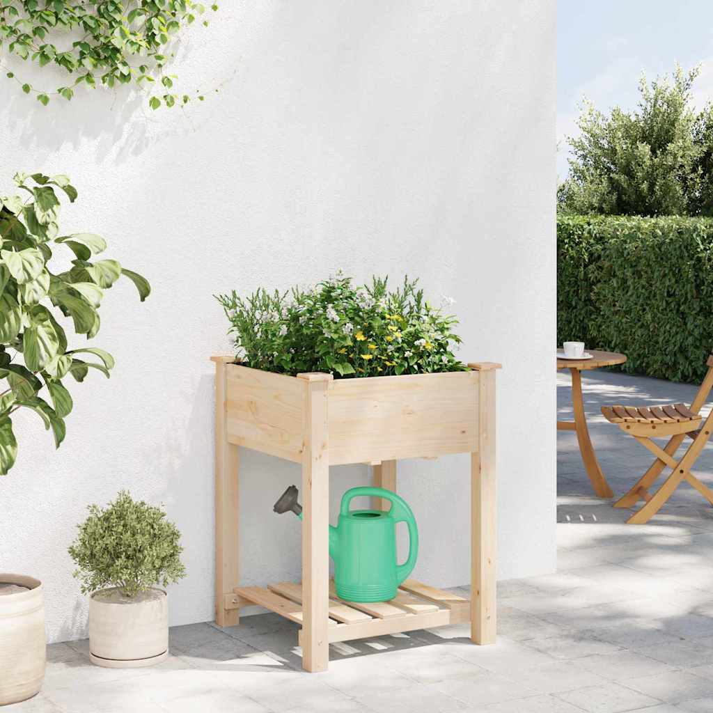 Garten-Pflanzgefäß mit Regal Beige 45 x 45 x 76,5 cm