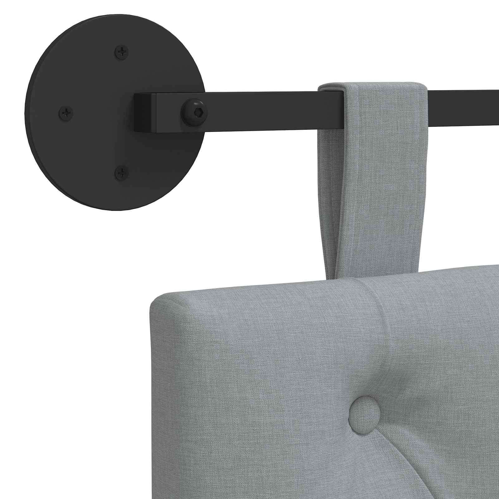 Hängendes Kopfteil Mit LED Licht Wolkengrau Stoff