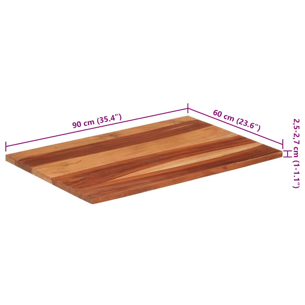 Tischplatte Massivholz Akazie 15-16 mm 60x80 cm