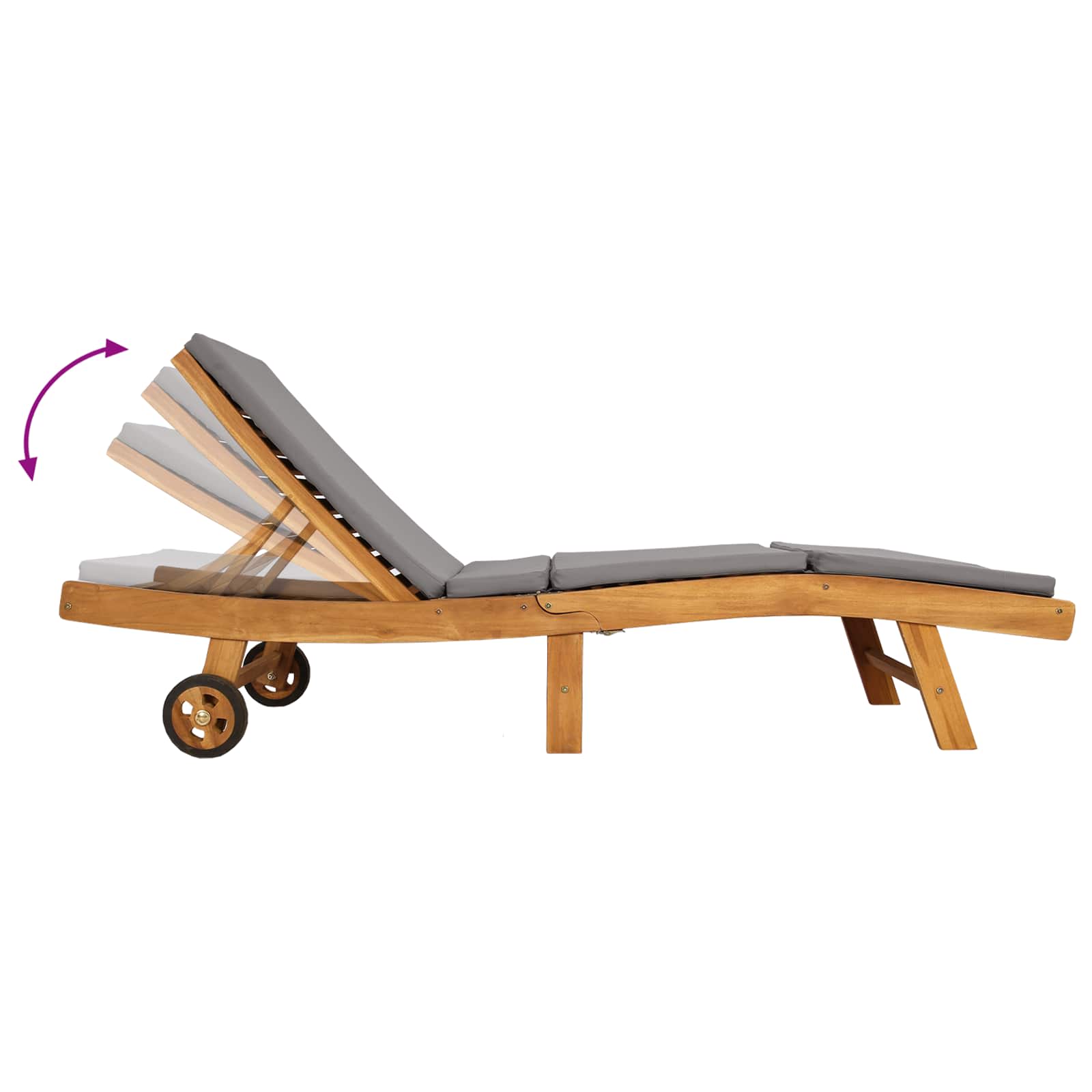 Sonnenliege Braun Massivholz Teak