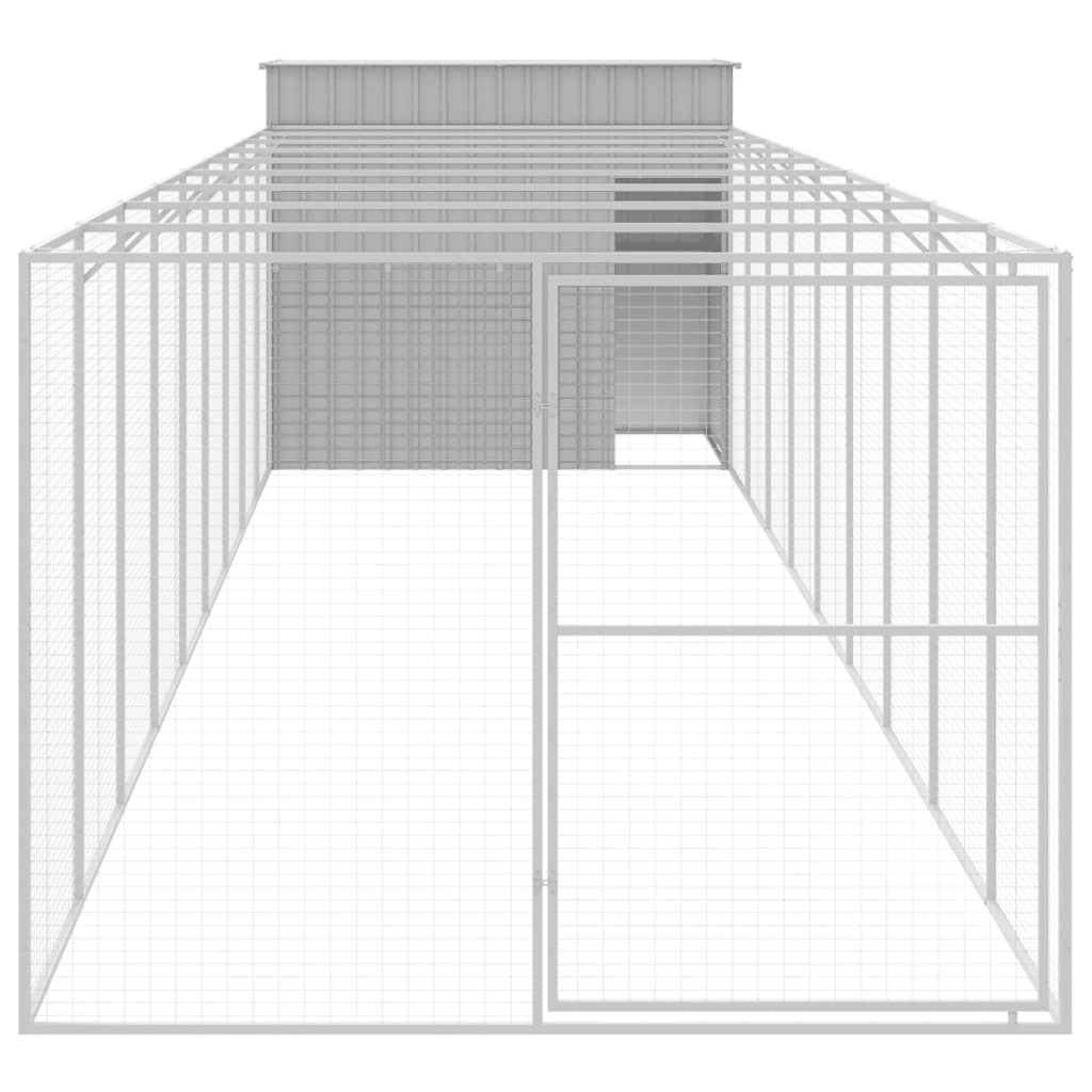 Hundehütte mit Dach Anthrazit 214x153x181 cm Verzinkter Stahl