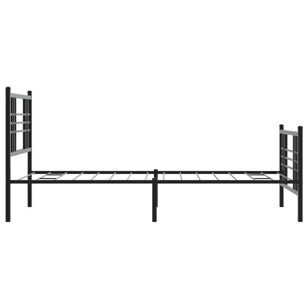 Bettgestell mit Kopf- und Fußteil Metall Schwarz 90x200 cm