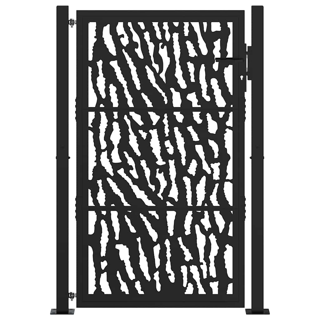 Gartentor Schwarz 100x100 cm Stahl Lichtdesign