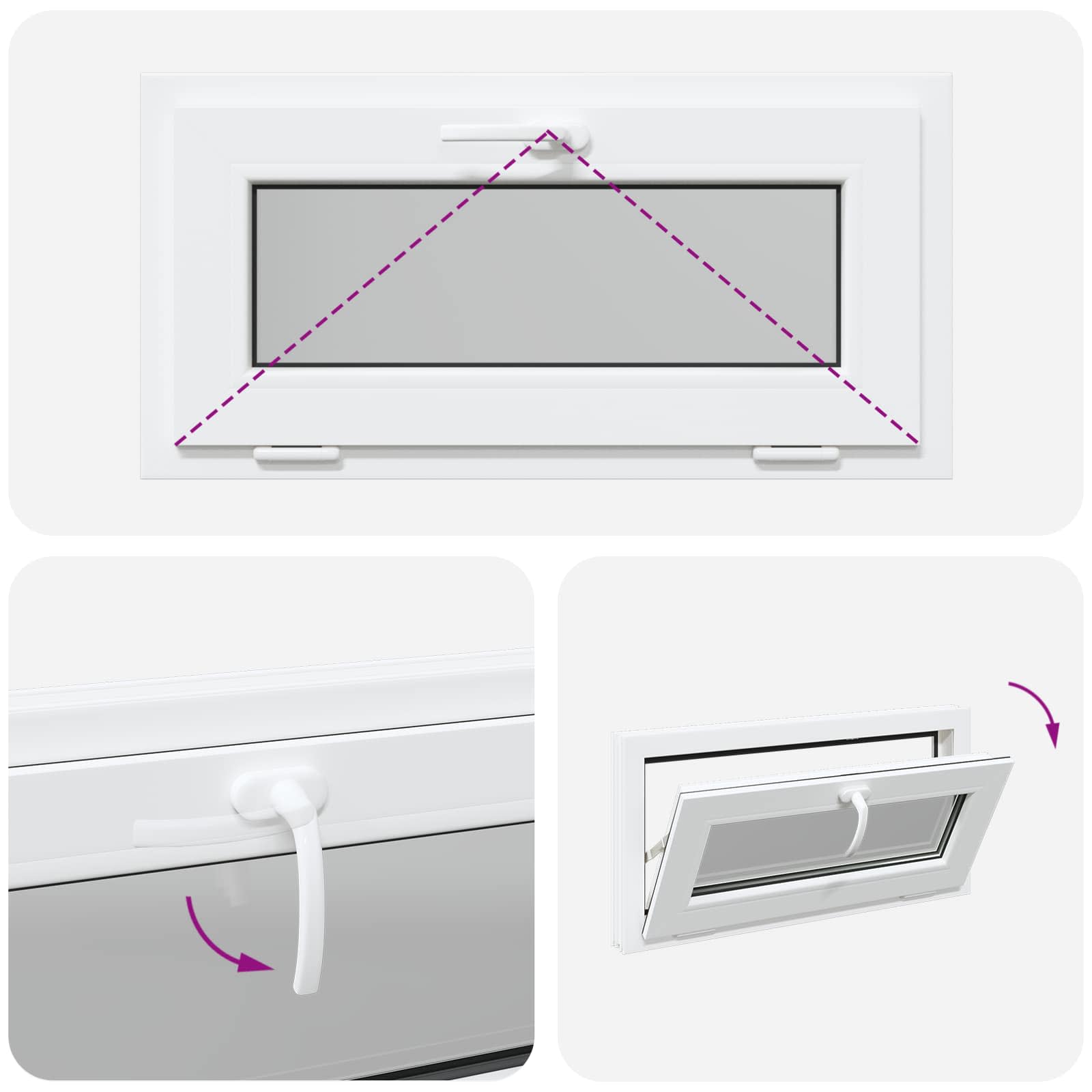 Kellerfenster RISOR 60 x 40 cm PVC und Glas Weiß