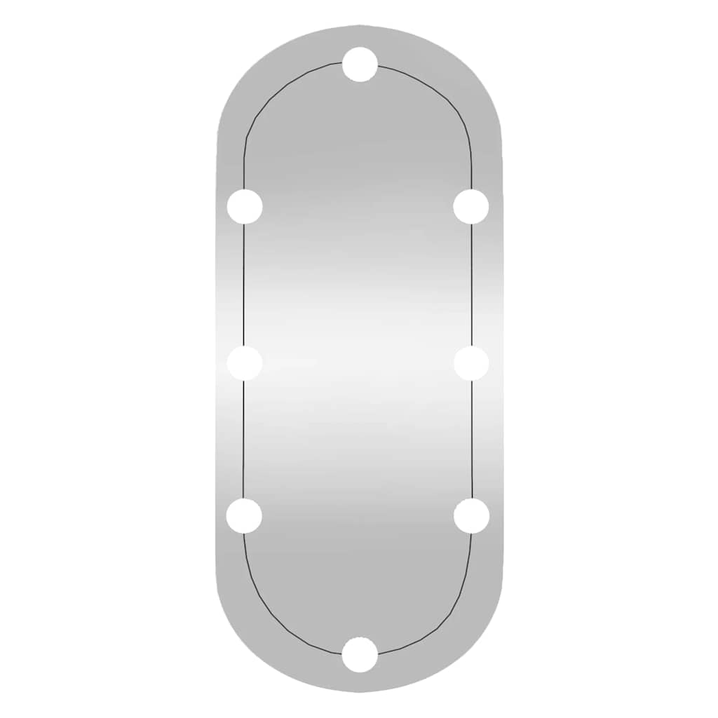 Spiegel mit LED-Leuchten 60x30 cm Glas Oval