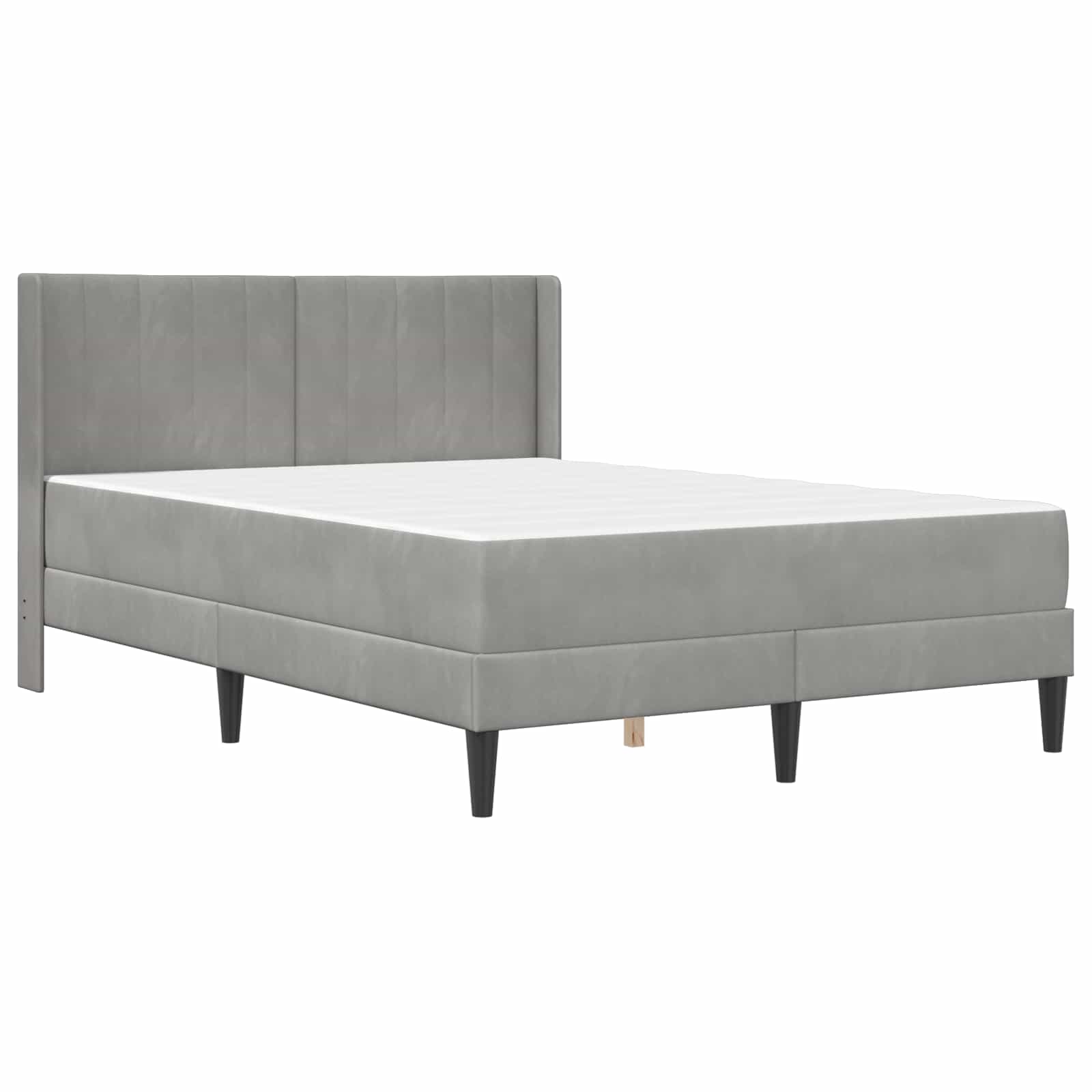 Bettgestell mit Matratze mit Kopfteil Hellgrau 80 x 200 cm Samt