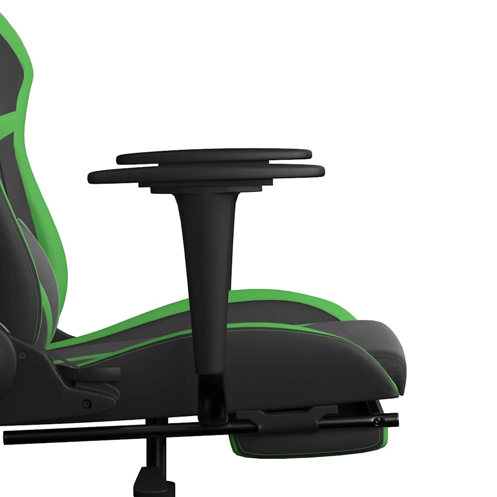 Gaming-Stuhl mit Massagefunktion Schwarz und Grün Kunstleder