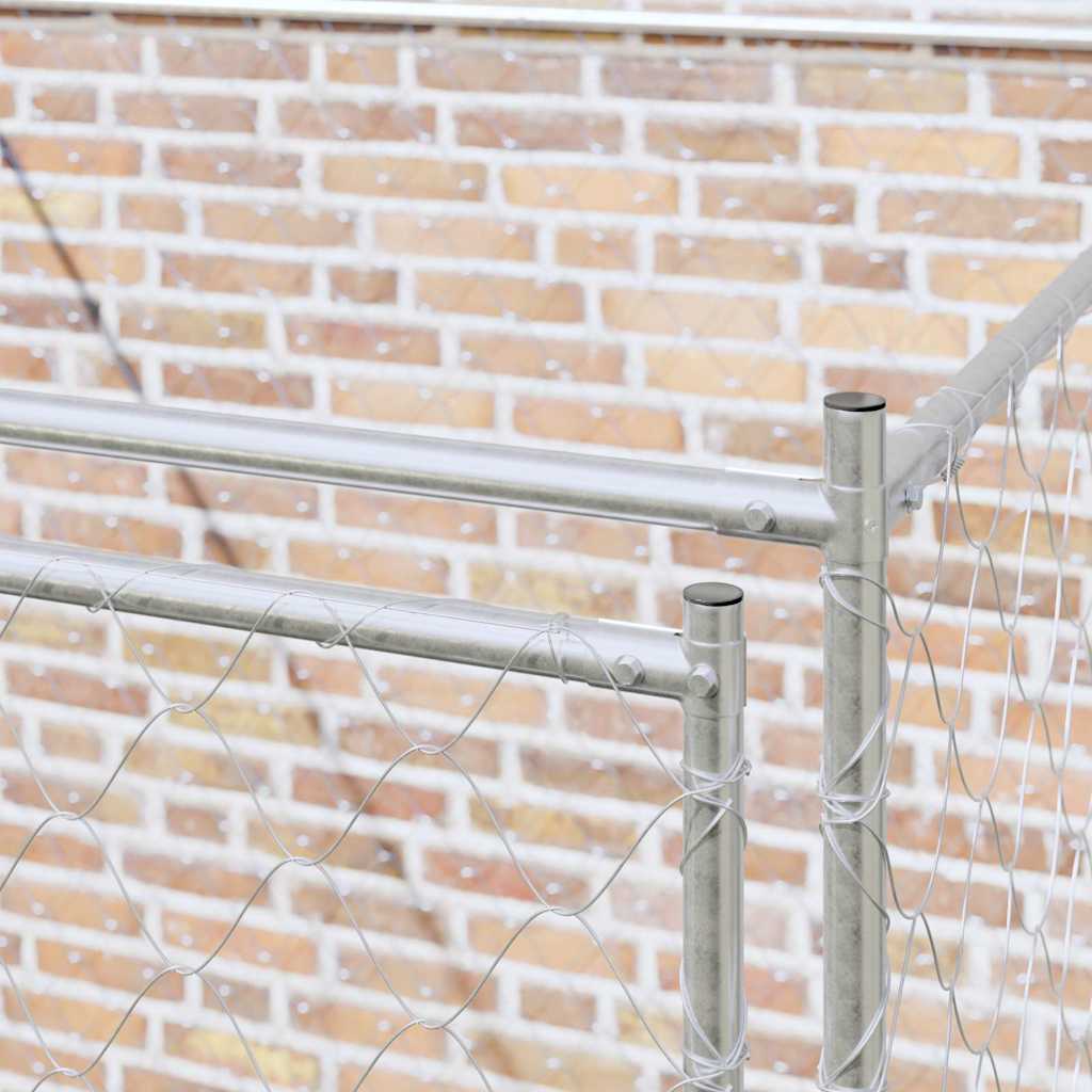 Hundezwinger mit Tür Grau 2x2x1,5 m Verzinkter Stahl