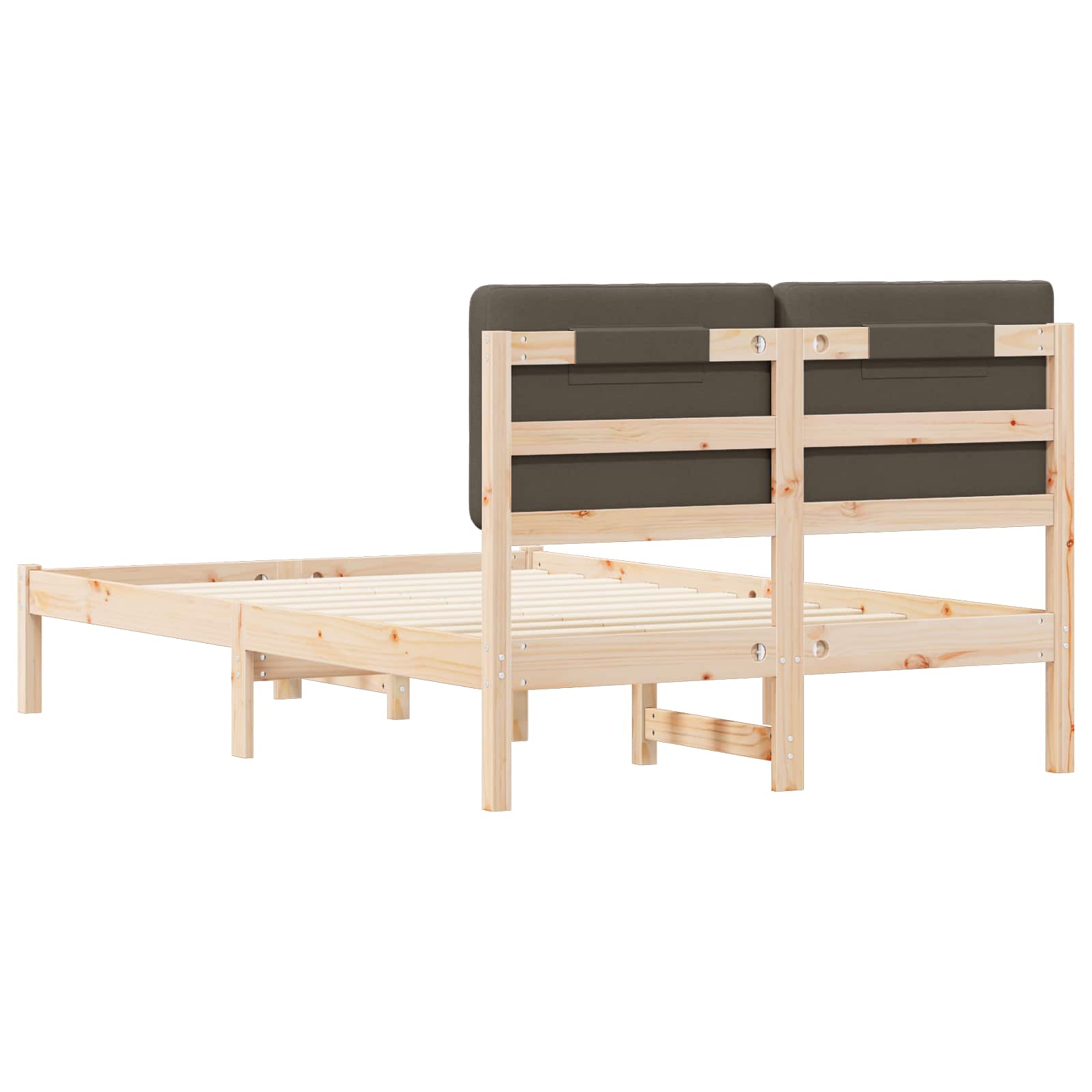 Bettgestell mit gepolstertem Kopfteil Hellgrau 200 x 200 cm
