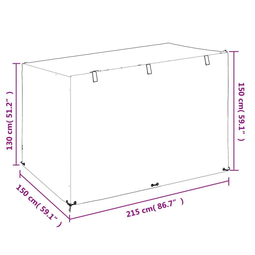 Hollywoodschaukel-Abdeckungen 2 Stk. 10 Ösen 255x145x170 cm