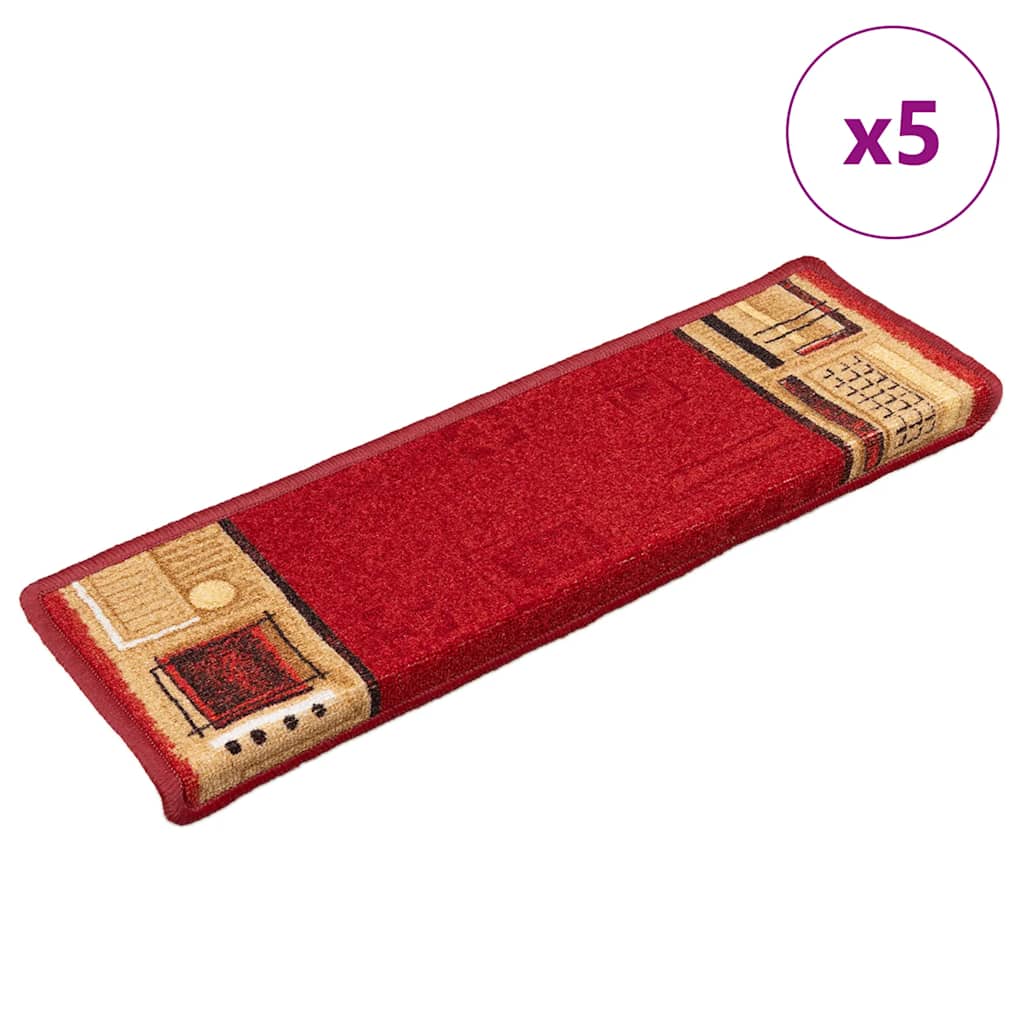 Stufenmatten Selbstklebend 5 Stk. 65x21x4 cm Rot