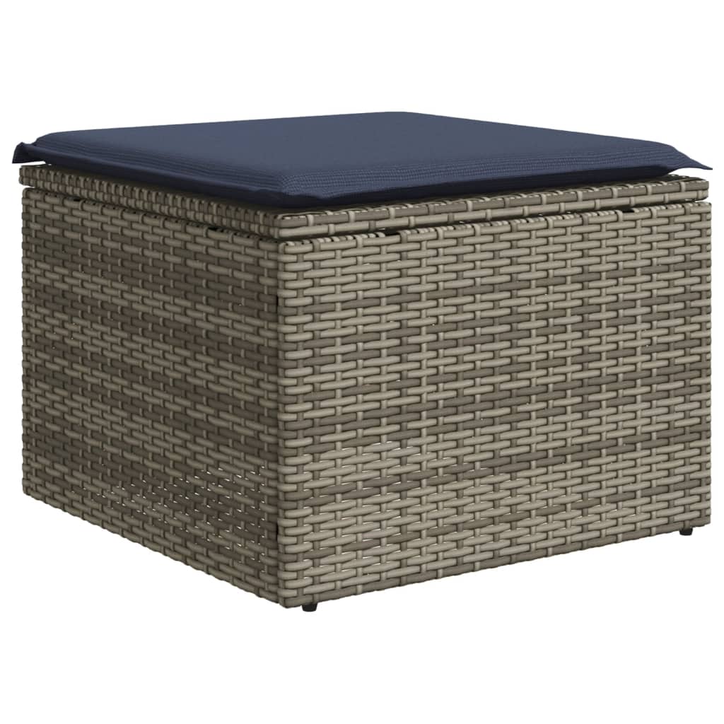 5-teiliges Gartensofa-Set mit Kissen, schwarzes Polyrattan